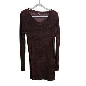 CP Shades Brown Flax Blend Ribbed Long Sleeve Sweater Dress Size M
